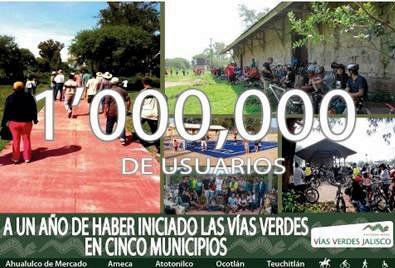 Un milln de usuarios en las Vas Verdes de Jalisco (Mxico)