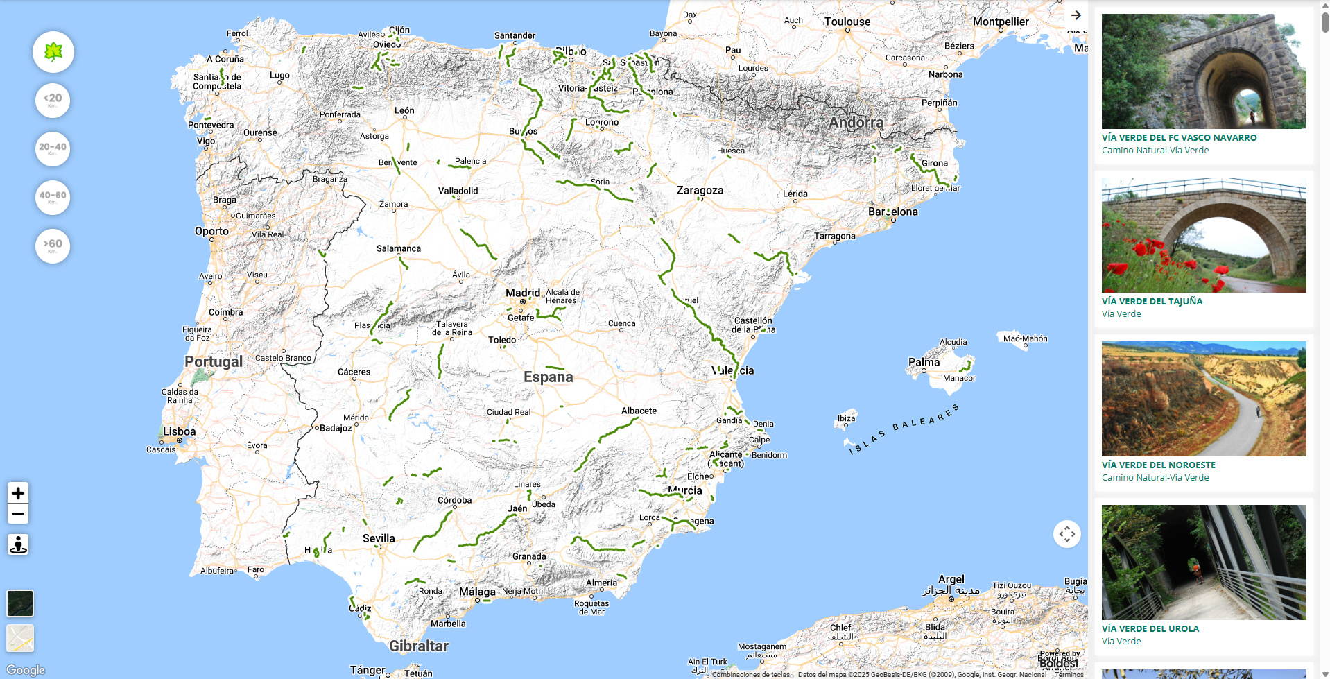 Mapa Vías Verdes